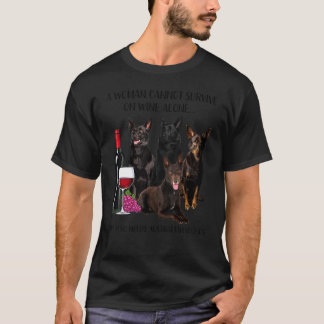 Camiseta Una Mujer No Puede Sobrevivir Solo En El Vino De U