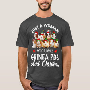 Camiseta Una Mujer Que Ama A Los Cerdos Y Navidades De Guin