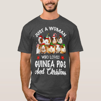 Camiseta Una Mujer Que Ama A Los Cerdos Y Navidades De Guin