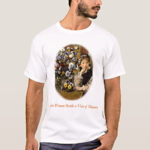 Camiseta Una mujer sentada al lado de una bolsa de flores