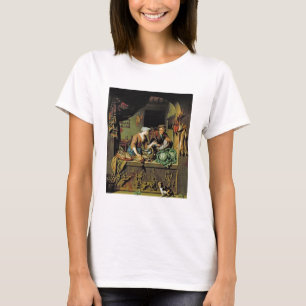 Camiseta Una mujer y un vendedor ambulante de los pescados,