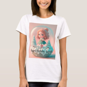 Camiseta Una muñeca graciosa en la nube