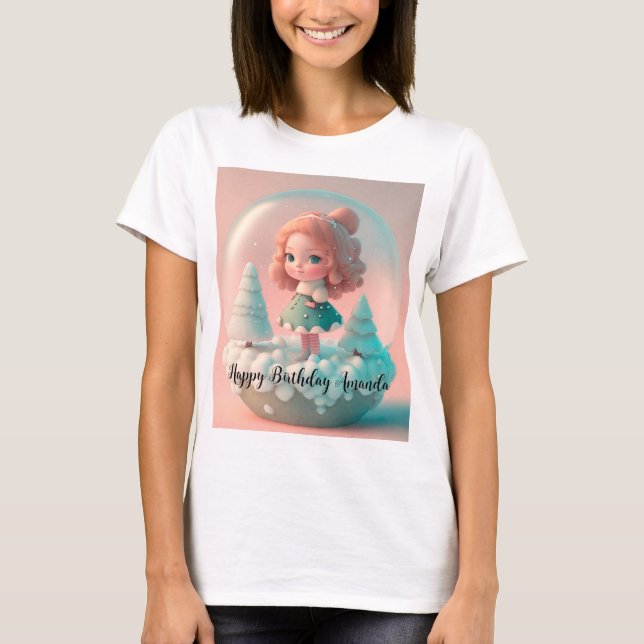 Camiseta Una muñeca graciosa en la nube (Anverso)