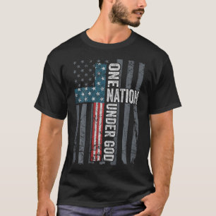 Camiseta Una Nación Bajo Dios - Bandera Cruzada Cristiana d