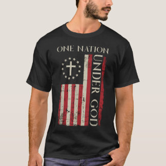 Camiseta Una Nación Bajo Dios Bandera De Ee. UU. 4 De Julio