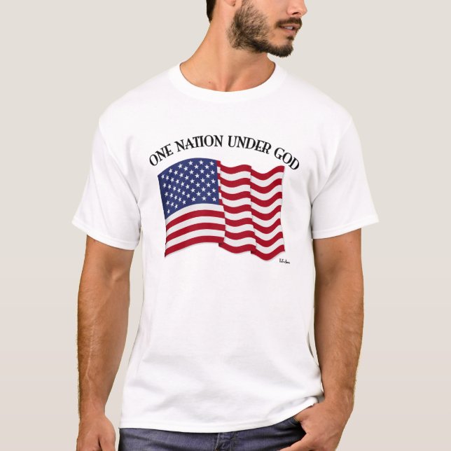 Camiseta Una nación bajo Dios con bandera de los Estados Un (Anverso)