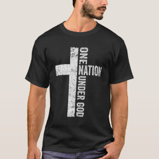 Camiseta Una nación bajo Dios - Cruz Cristiana Americana Fl