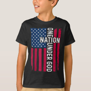 Camiseta Una Nación Bajo Dios Cruz Cristiana Bandera De EE.