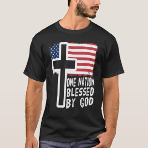 Camiseta una nación bajo dios jesus bandera de ee.uu. hombr