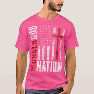 Camiseta Una nación bajo Dios Jesús la Cruz de la Bandera E