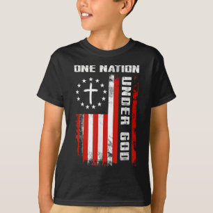 Camiseta Una Nación Bajo Dios La Cruz De La Bandera Estadou