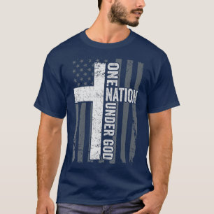 Camiseta UNA NACIÓN BAJO DIOS Patriótico Cristiano EEUU