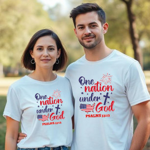Camiseta Una nación bajo Dios - Salmos cruzados 33:12 Unise