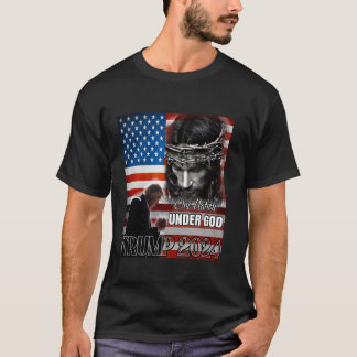 Camiseta Una nación bajo Dios Trump 2024 Dios Bandera Ameri