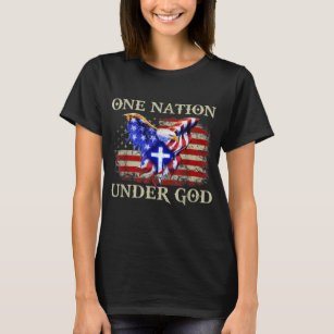 Camiseta una nación bajo el dios patriótico cristiano de ee