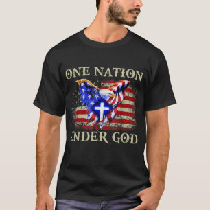Camiseta una nación bajo el dios patriótico cristiano de ee