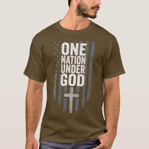 Camiseta UNA NACIÓN BAJO LA bandera cristiana de DIOS EEUU