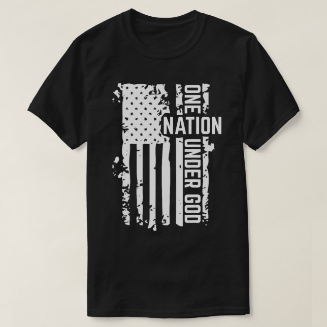 Camiseta Una nación bajo la bandera de Dios (Diseño del anverso)