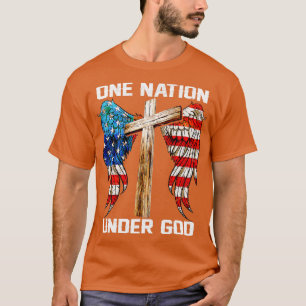 Camiseta una nación bajo la bandera de la Cruz de Culto Cri