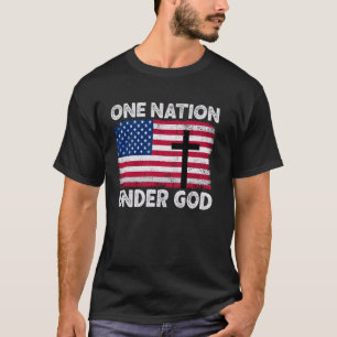 Camiseta UNA NACIÓN BAJO LA bandera DIOS 4 De Julio Patriót
