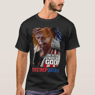 Camiseta Una nación bajo la presidencia de Dios Trump 2024