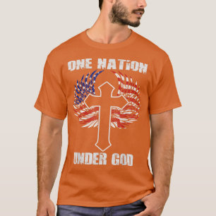 Camiseta Una nación cristiana bajo la cruz de Dios sobre la
