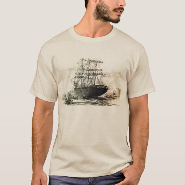 Camiseta una nave de madera vieja vieja (Anverso)