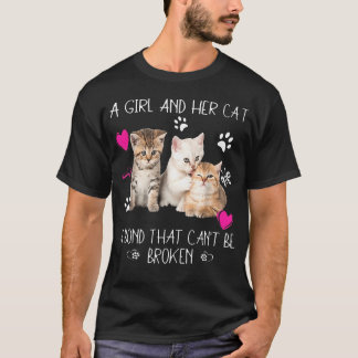 Camiseta Una niña y su gato un vínculo que no se puede romp