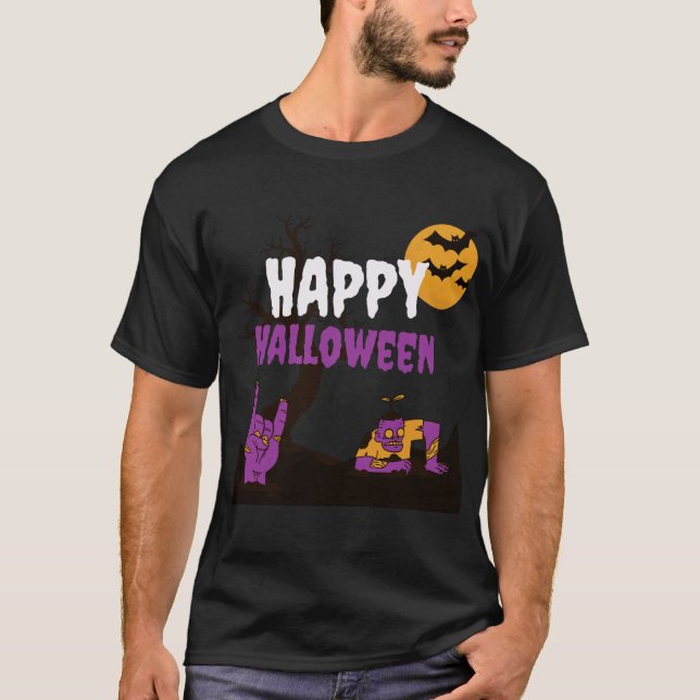 Camiseta Una noche de Halloween llena de terror. (Anverso)