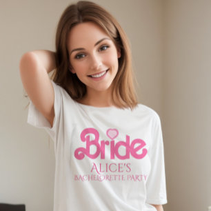 Camiseta Una novia rosa personalizada y personalizada