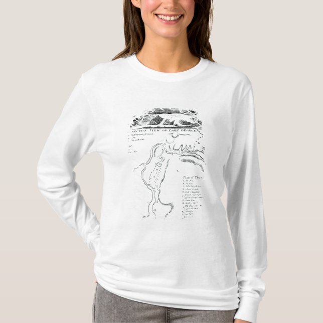 Camiseta Una opinión de perspectiva del lago George (Anverso)