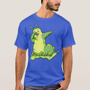 Camiseta Una oruga divertida en una hoja de dabbing