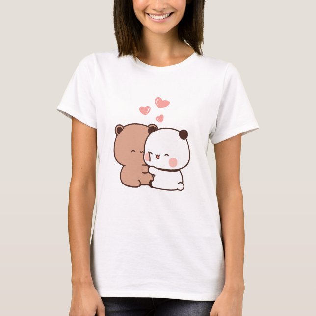Camiseta Una pareja de osos de Panda, un amor enorme (Anverso)
