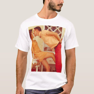 Camiseta Una pareja hipster: un moderno café vintage.