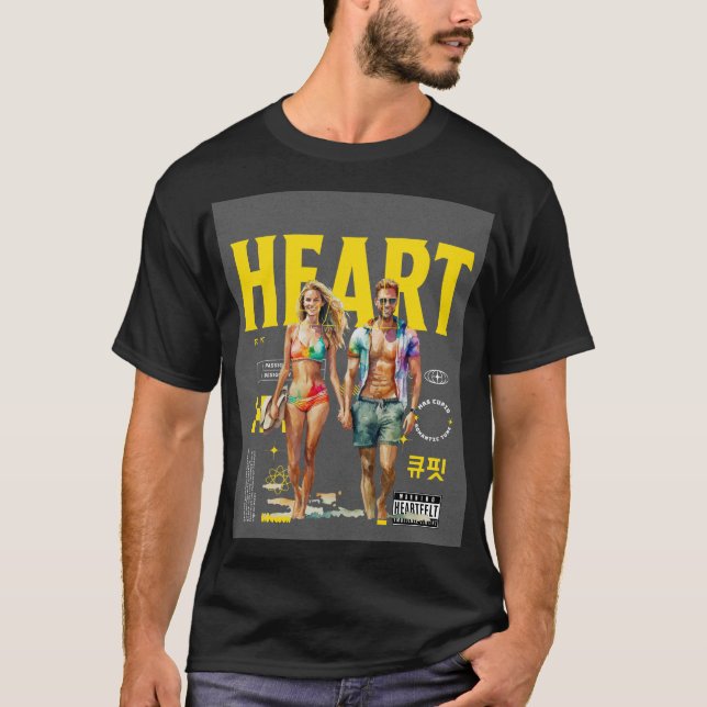 Camiseta "Una pareja romántica Personalizado en 3D con form (Anverso)