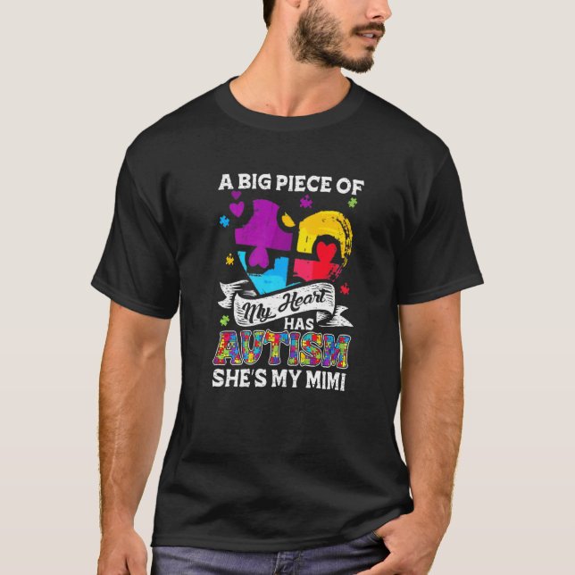 Camiseta Una parte de mi corazón tiene autismo Mi Mimi  1 (Anverso)
