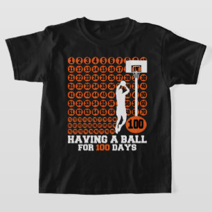 Camiseta Una pelota de baloncesto de 100 días