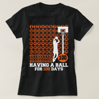Camiseta Una pelota de baloncesto de 100 días