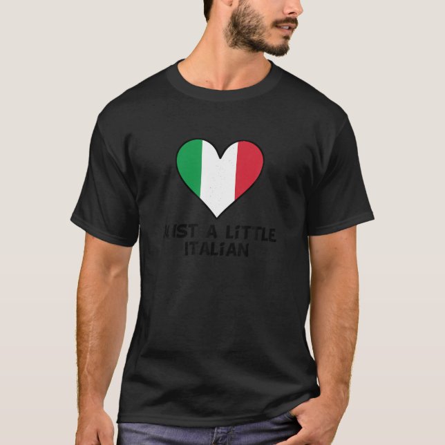 Camiseta Una pequeña bandera italiana, un corazón gracioso, (Anverso)