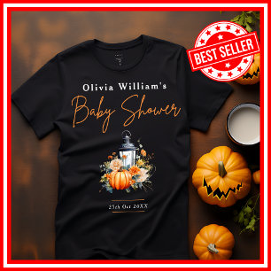 Camiseta Una pequeña calabaza Otoño Floral Baby Shower
