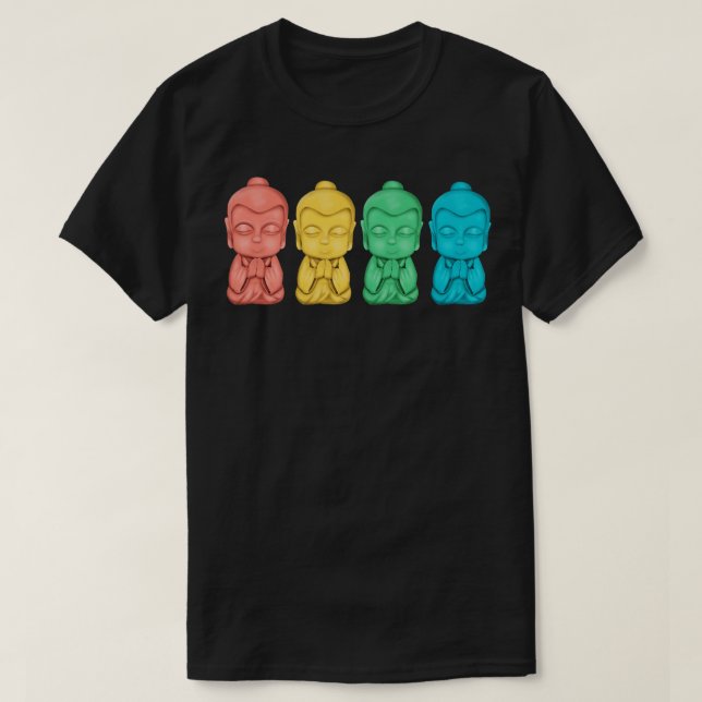 Camiseta Una pequeña fila de Budas (Diseño del anverso)