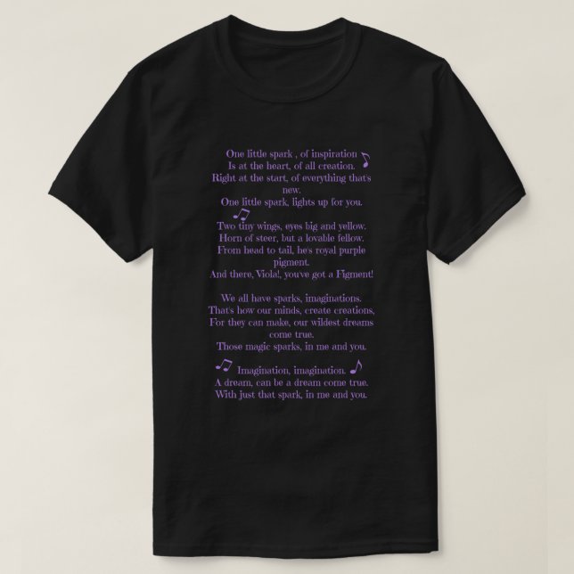 Camiseta Una pequeña letra de chispa (Diseño del anverso)