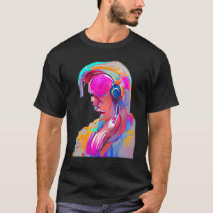 Camiseta Una Persona Escuchando Música En El Auricular Ai A