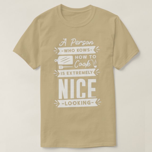 Camiseta una persona que sabe cocinar es extremadamente agr (Diseño del anverso)