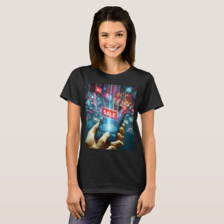 Camiseta una persona que tiene un teléfono con la palabra v