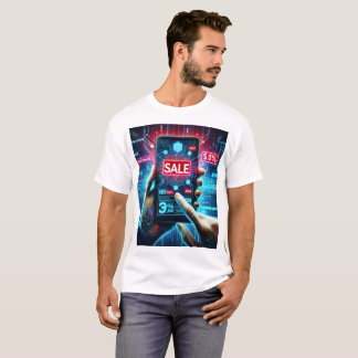 Camiseta una persona que tiene un teléfono con la palabra v