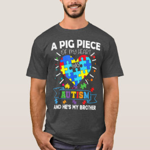 Camiseta Una pieza de cerdo de mi corazón tiene autismo y e