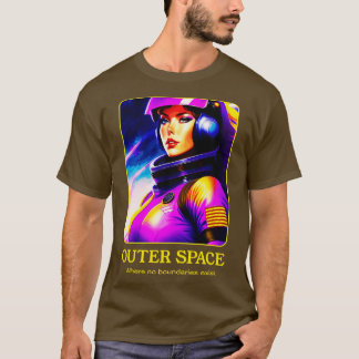 Camiseta una piloto espacial femenina en una galaxia distan