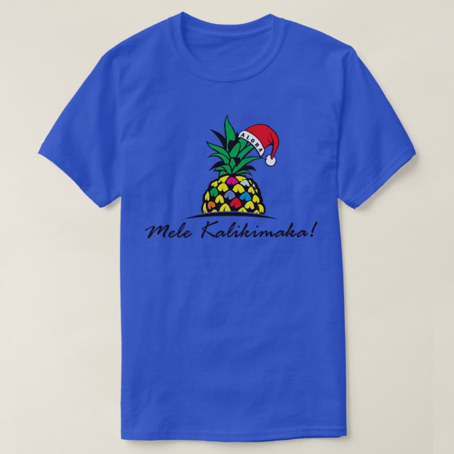 Camiseta Una piña Mele Kalikimaka Aloha (Diseño del anverso)
