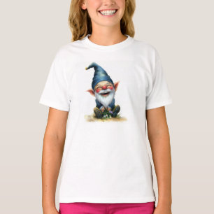Camiseta Una pintura acuarela de un gnomo feliz